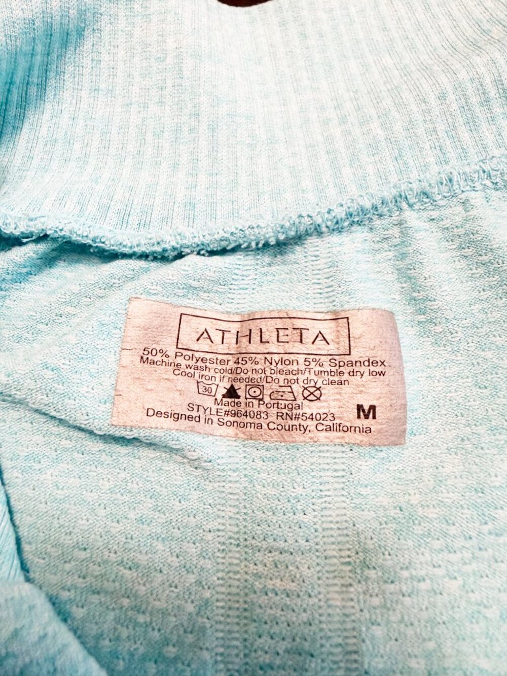 Athleta Fastest Track 1/4 Zip Pullover - Heathered Aqua Blue - Size M - Picture 3 of 8